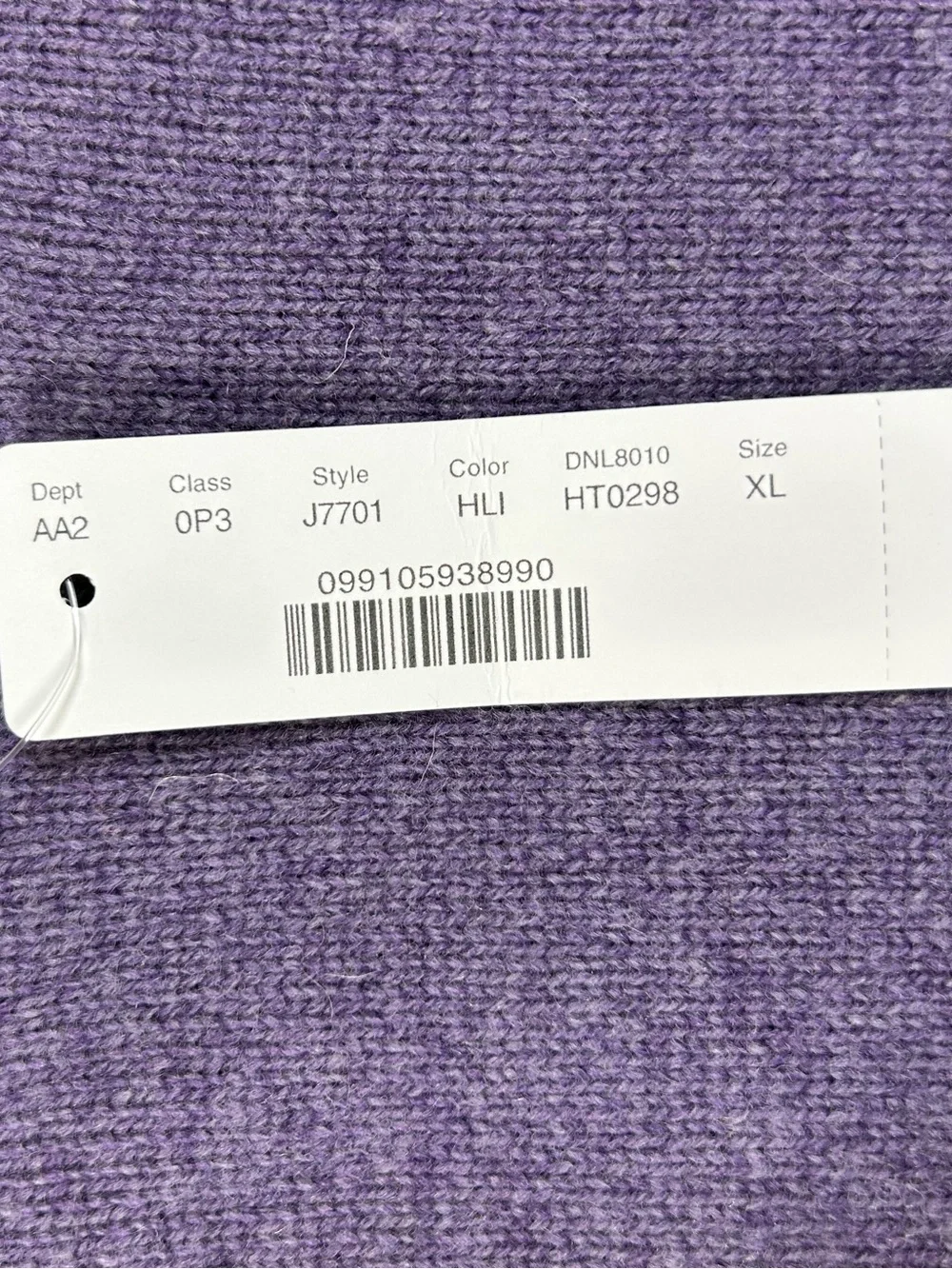 J.CREW NEW Rugged Merino Wool Blend Crewneck Sweater Heather Lilac Men’s XL NWT